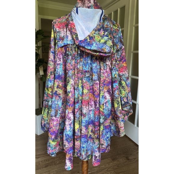Lululemon Seawheeze Horizon Cape Jacket L/XL Multicolor Hooded Rain Poncho Rare - Picture 5 of 11